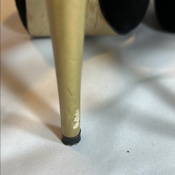 Gorgeous Vintage Suede & Gold Leather Platforms - Picture 3 of 4